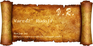Varró Rudolf névjegykártya